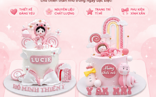 Mẫu Bánh Thôi Nôi Tone Hồng Cho Bé Gái Đẹp Tại Cần Thơ – Xu Hướng Được Nhiều Ba Mẹ Yêu Thích