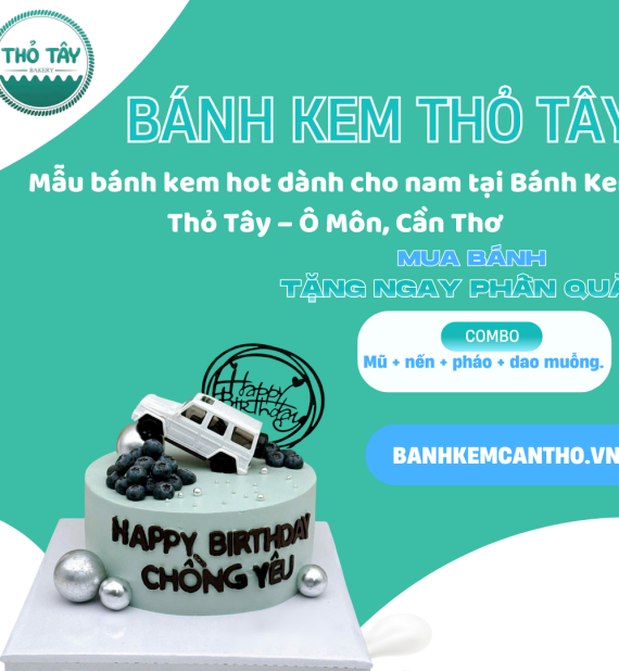 Mẫu bánh kem hot dành cho nam tại Bánh Kem Thỏ Tây – Ô Môn, Cần Thơ