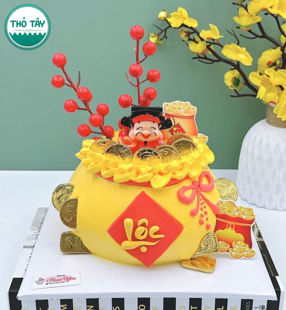 Bánh Kem Khai Trương Hình Tiền Vàng – Biểu Tượng May Mắn