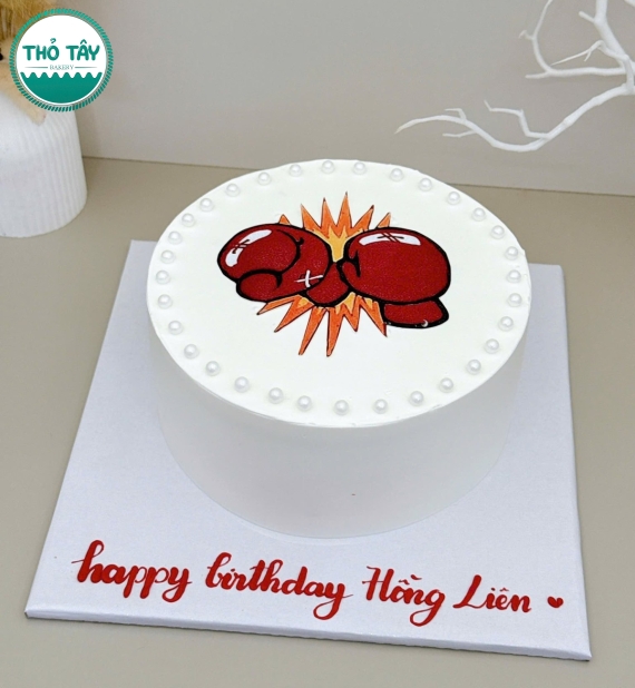 Bánh gato sinh nhật vẽ hình đánh boxing siêu dễ thương tặng nữ