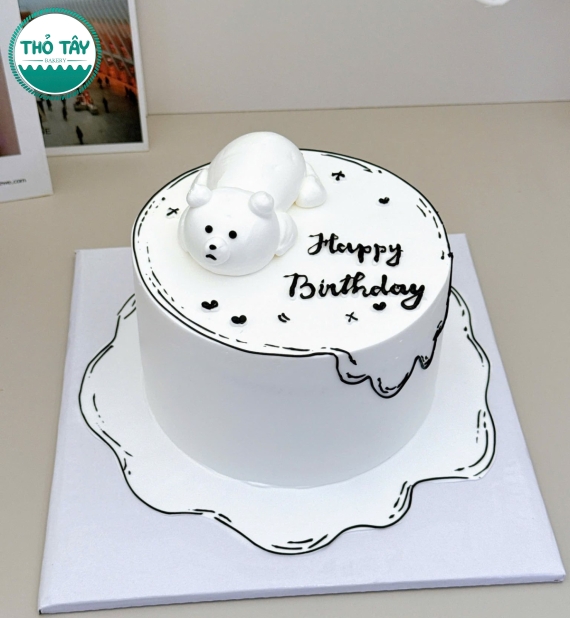 Bánh kem vẻ một chú gấu xinh