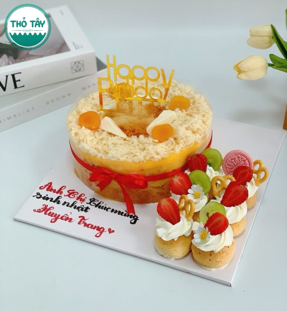 Bánh bông lan trứng muối tặng em gái kèm su dai