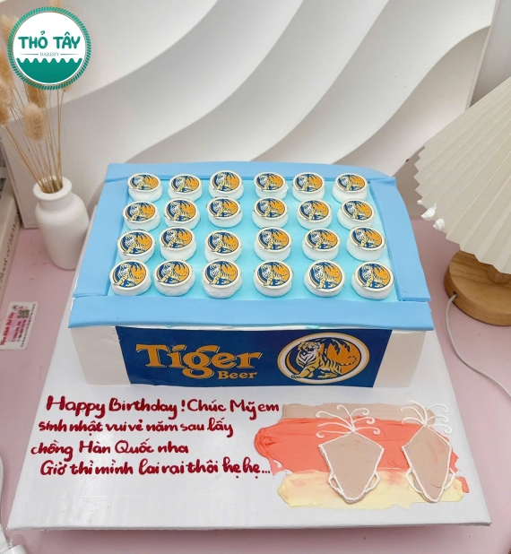 Bánh kem dành cho nam tạo hình thùng bia tiger