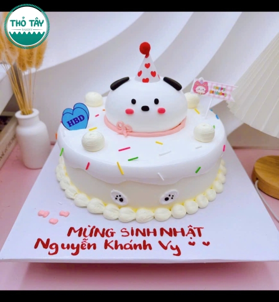 Bánh kem hàn quốc tone hồng đáng yêu tạo hình theo yêu cầu