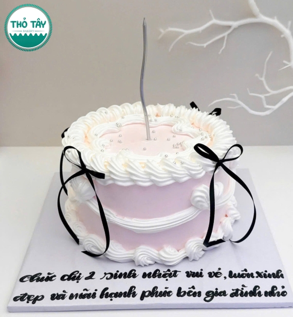 Bánh kem hàn quốc hot năm 2025 kèm nơ lụa xinh