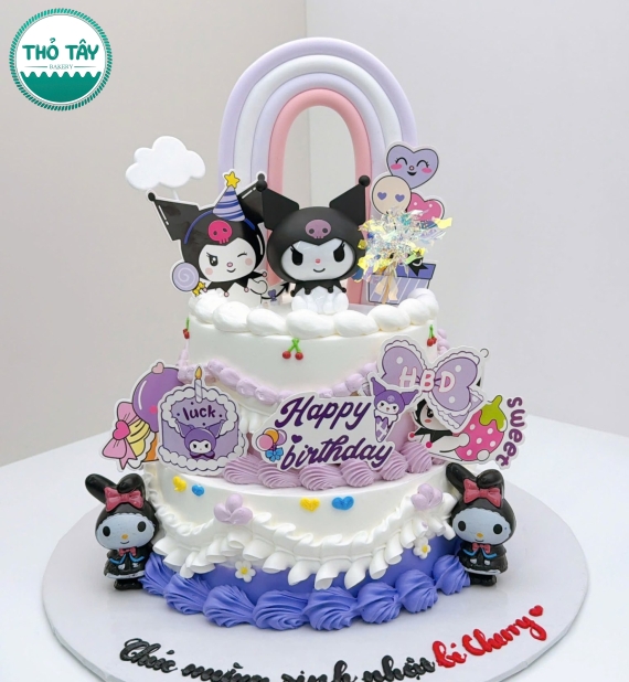 Bánh Kem Kô rô mi bé gái 2 tầng 