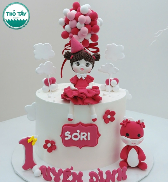 Bánh thôi nôi dành cho bé gái làm theo yêu cầu hot 2026