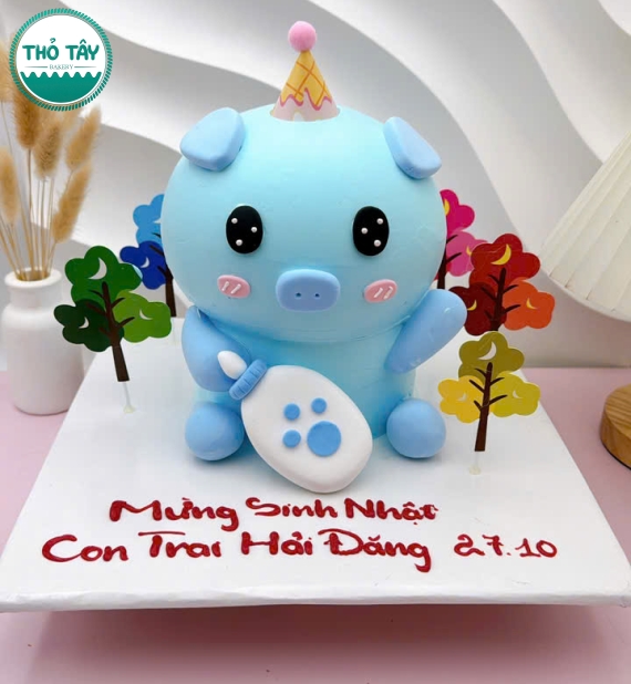 Bánh Kem tạo hình chú heo -bánh kem ngon ở thới an