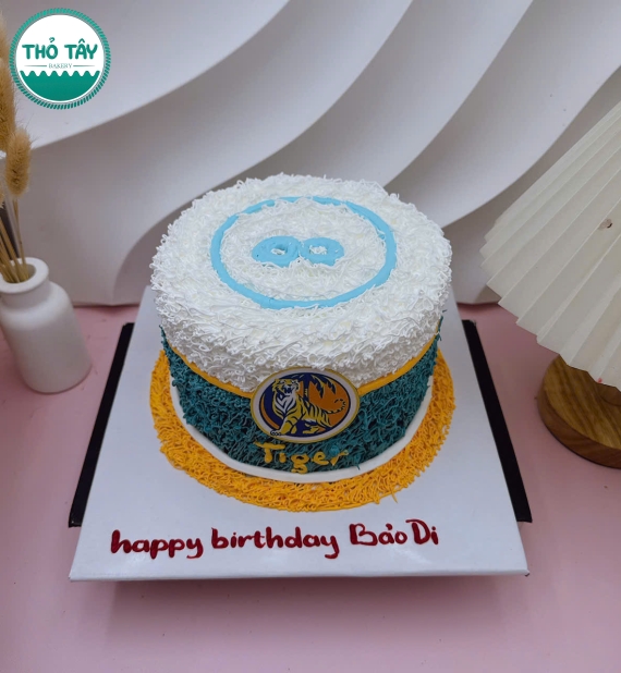 Bánh kem sinh nhật tạo hình 3d bia tiger