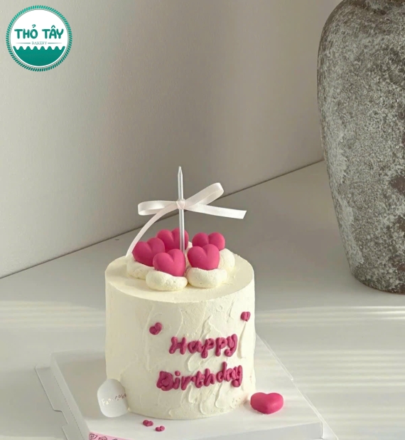 Bánh kem style Hàn Quốc tone hồng-bánh kem thỏ tây cần thơ