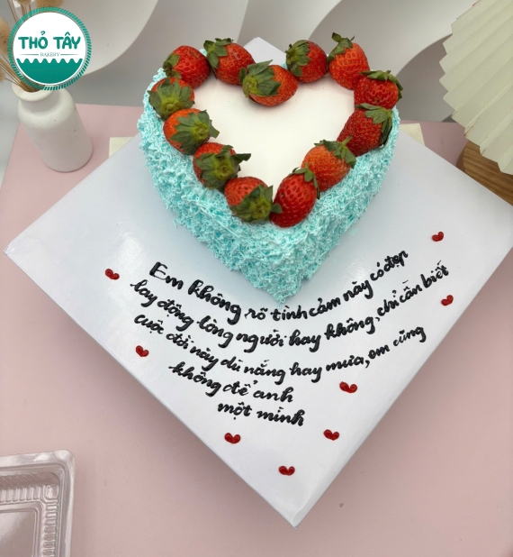 Bánh Kem hình trái tim chúc mừng sinh tặng anh yêu