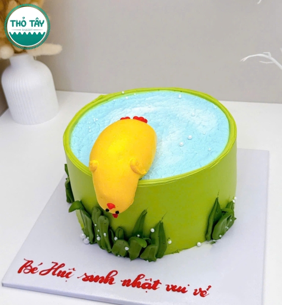 Bánh kem hàn quốc kèm vịt nhỏ 