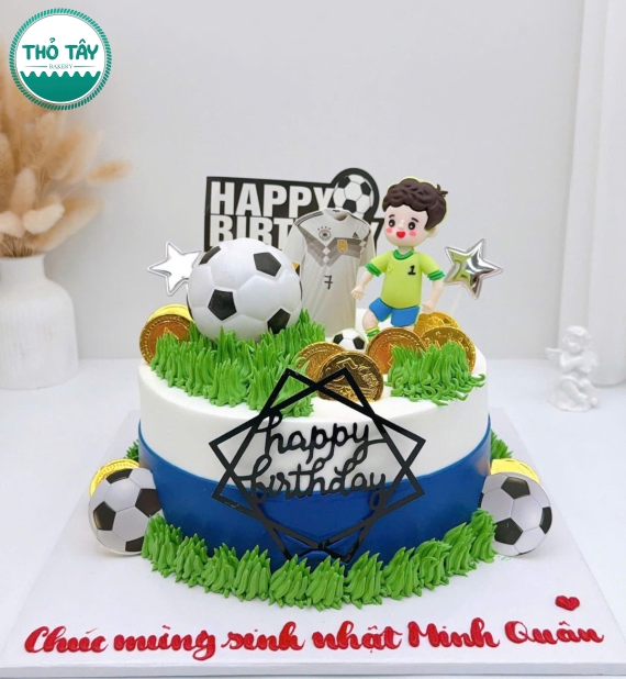 Bánh kem cho bé trai yêu thích bóng đá