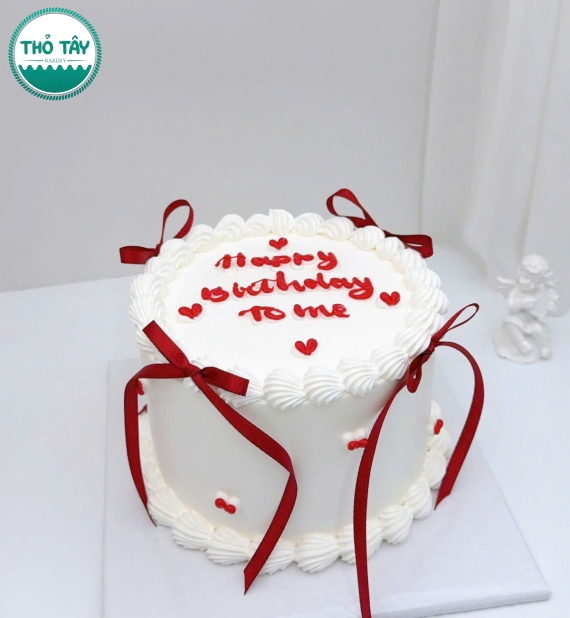 Bánh kem style hàn quốc tone đỏ trắng