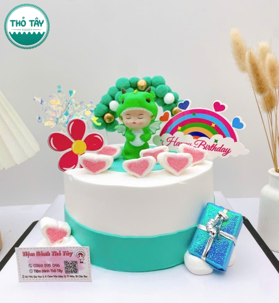 Bánh kem dành cho bé trai mẫu thôi nôi đơn giản