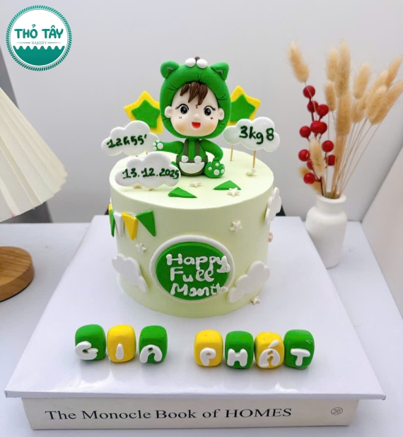 Bánh kem thôi nôi bé trai tuổi rắn