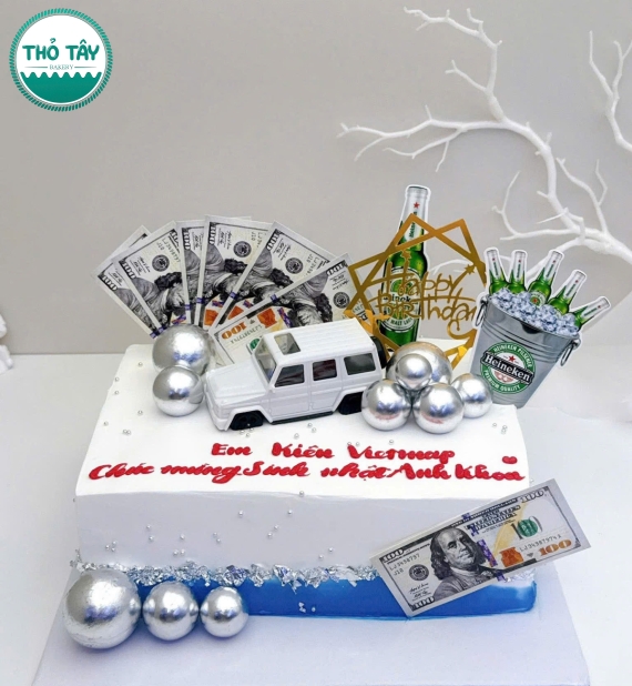 Bánh kem dành nam mẫu bánh hình vuông đẹp