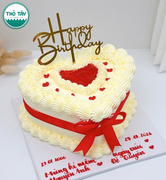 Bánh kem hình trái tim mừng ngày lễ 8/3