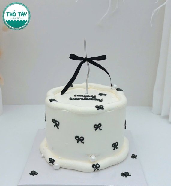 Bánh kem style hàn quốc dành vẻ hình nơ nhỏ xinh