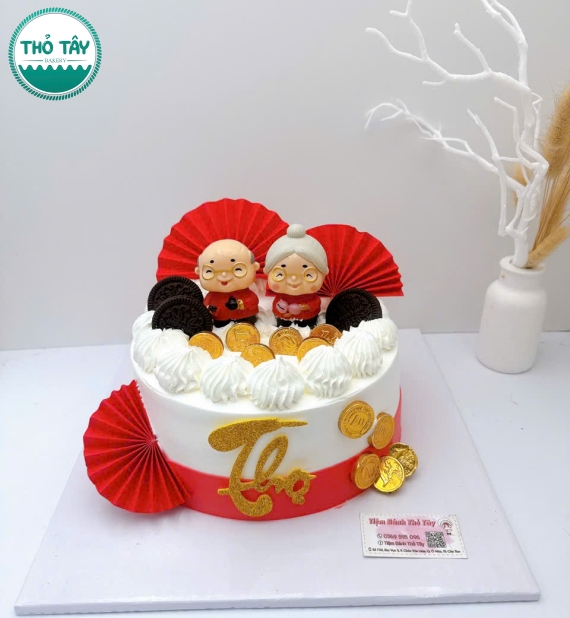 Bánh Kem chữ thọ mừng ông bà