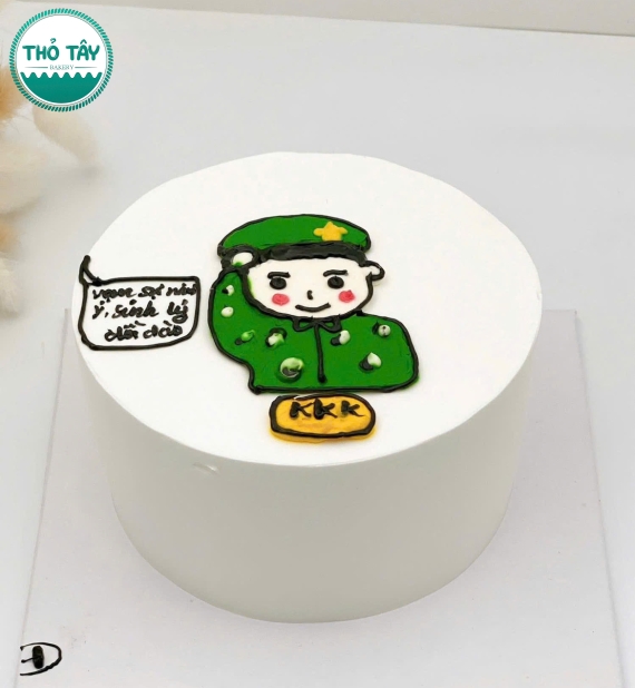 Bánh kem vẻ hình chibi chú công an hot 2026