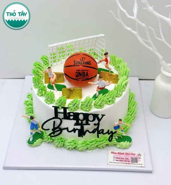 Bánh kem dành cho bé trai yêu thích bóng đá lên 7 tuổi 