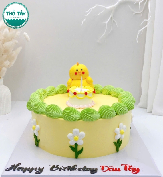 Bánh kem hàn quốc mẫu đẹp 2026 tone vàng 