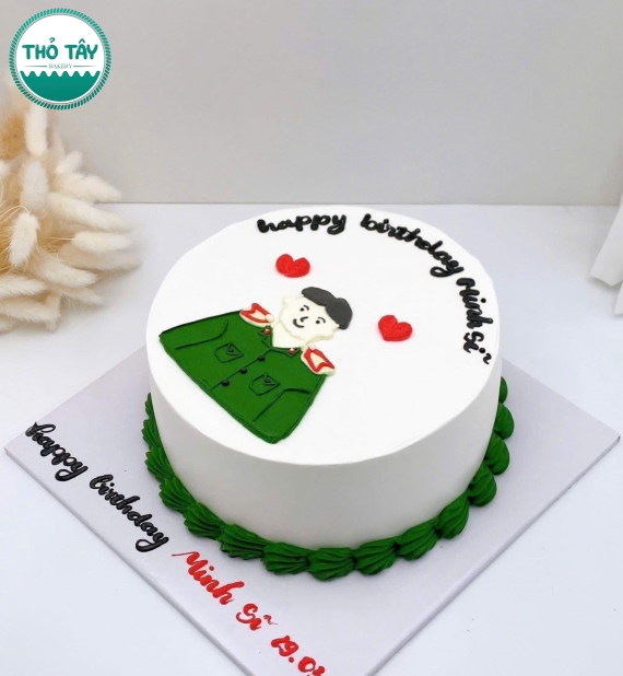 Bánh kem hàn quốc vẻ hình chú công an đẹp