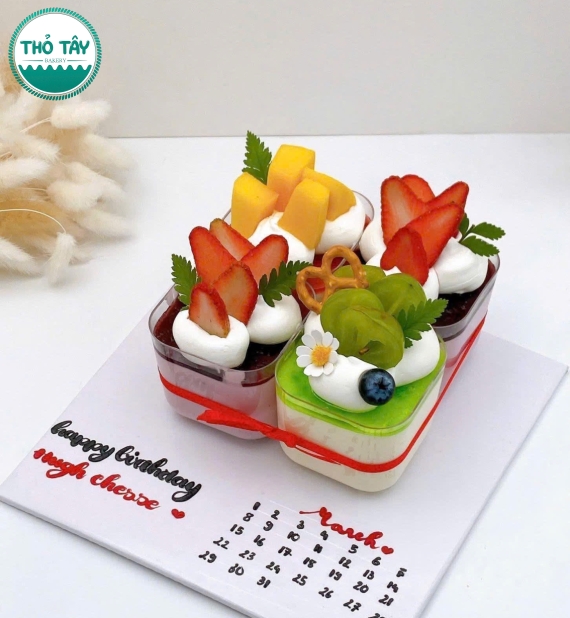 Sét bánh Pannacotta 4 ly mix vị theo yêu cầu