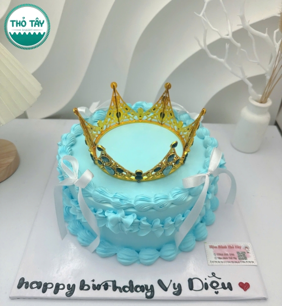 Bánh kem dành cho nữ hot mẫu tone xanh 