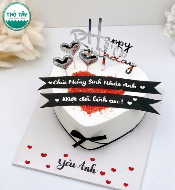 Bánh kem dành cho nam trái tim dành tặng anh yêu