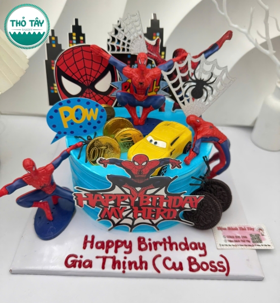 Bánh kem dành cho bé trai yêu thích người nhện hot 2026