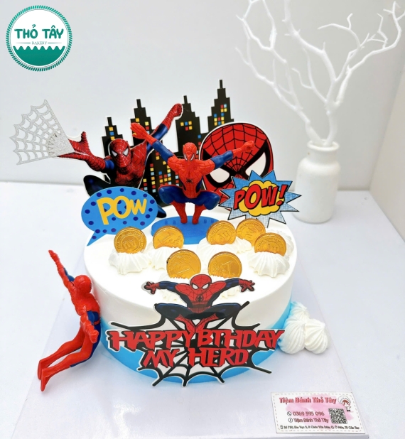 Bánh kem dành cho bé trai hot lên 13 tuổi yêu thích người nhện