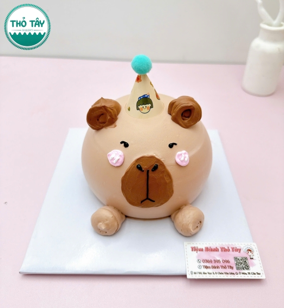 Bánh kem style Hàn Quốc hot 2026 tạo hình capypara 