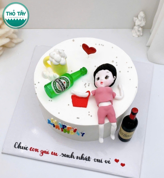 Mẫu bánh kem dành tặng sinh nhật say xỉn hot tik tok