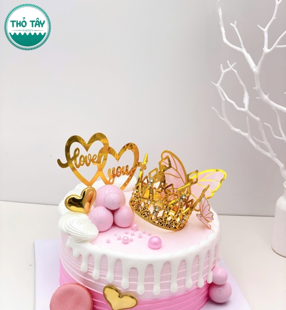 Mẫu bánh kem tặng kỉ niệm hot tại cần thơ tone hồng