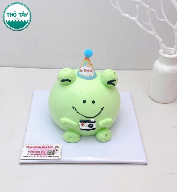 Bánh Kem dành cho bé gái tạo hình chú ếch dễ thương 