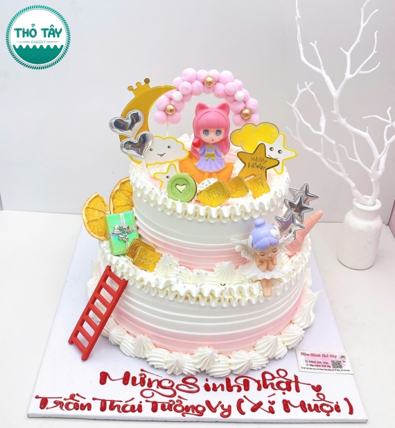 Bánh thôi nôi cho bé gái công chúa 