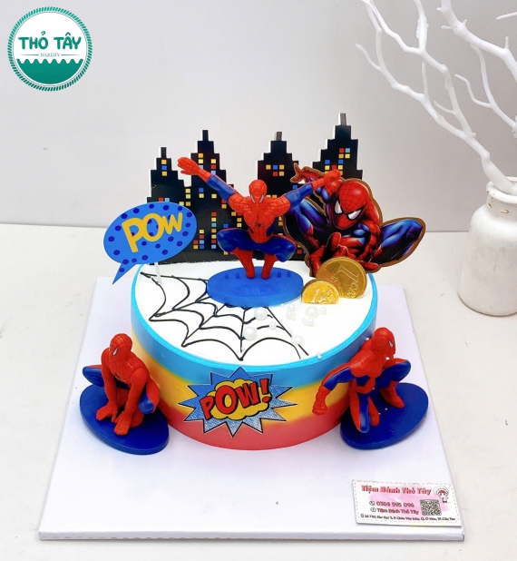 Bánh Kem Cho Bé Trai hot lên 4 tuổi yêu thích người nhện 