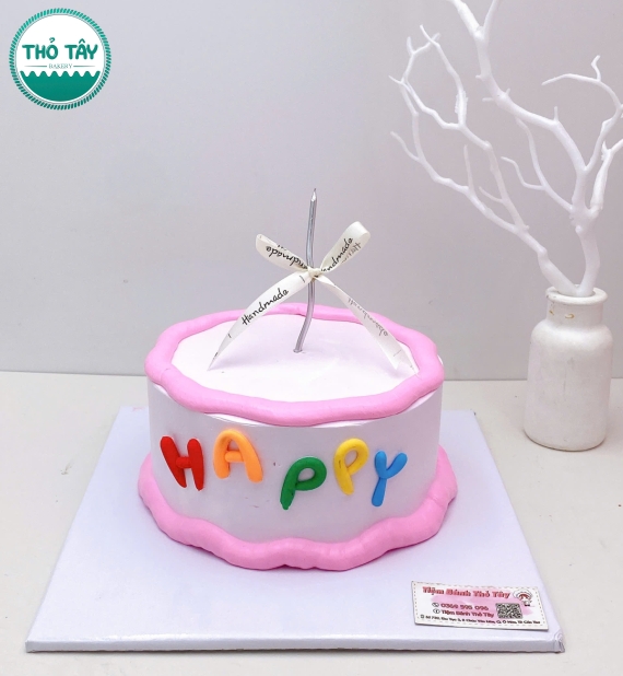 Bánh Kem chúc mừng sinh nhật bạn tone hồng 