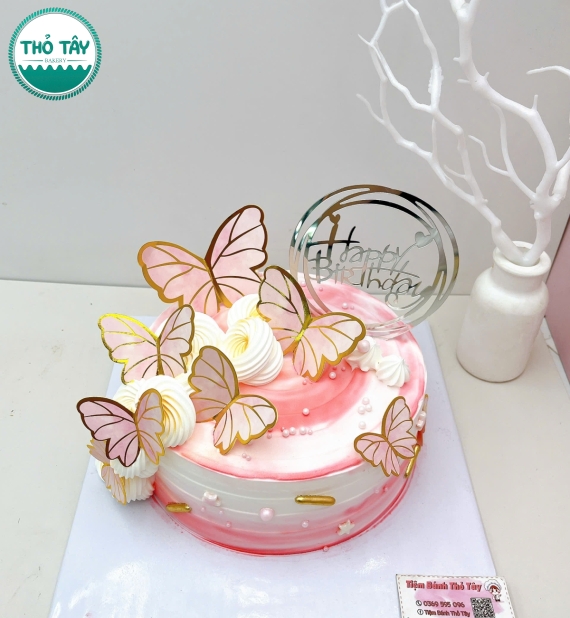 Bánh Kem sinh nhật tone hồng tặng vợ 