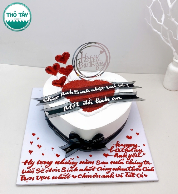 Bánh kem dành tặng chồng yêu hình trái tim 