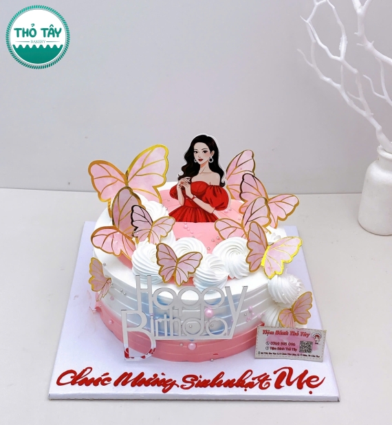 Bánh Kem sinh nhật tone hồng tặng mẹ siêu hot 