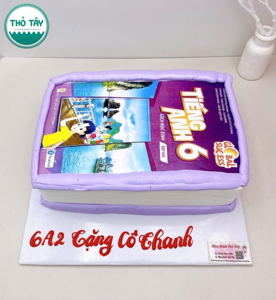 Bánh Kem tạo hình quyển sách tiếng anh lớp 6 