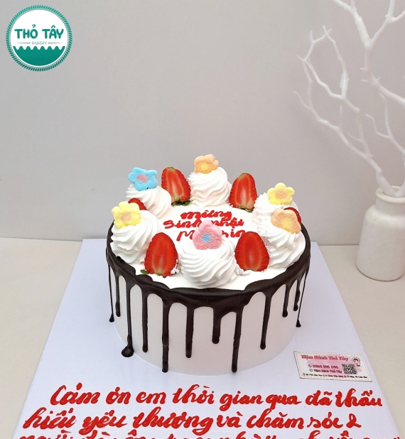 Bánh Kem Trái Cây viết lời chúc ngọt ngào 
