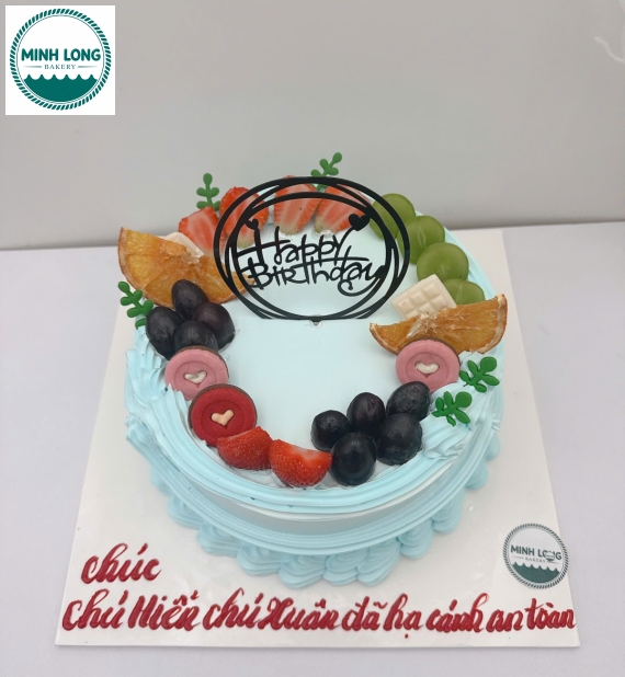 Bánh Kem trái cây tặng nữ tone xanh hot 