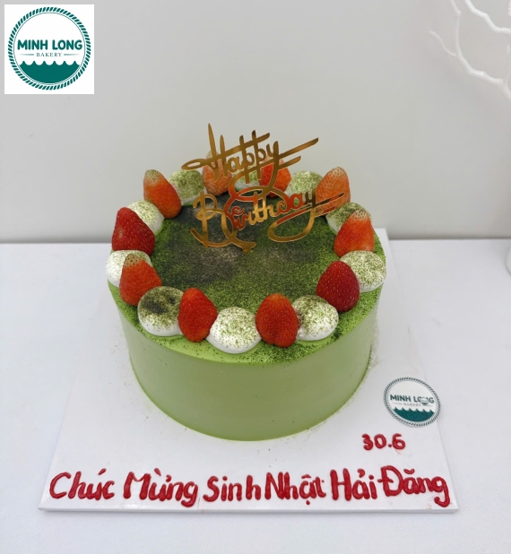 Bánh Kem trái cây tone xanh hot mix dâu tây 