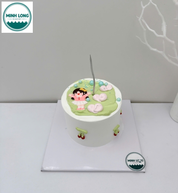 Bánh Kem Hàn Quốc xanh nhỏ xinh