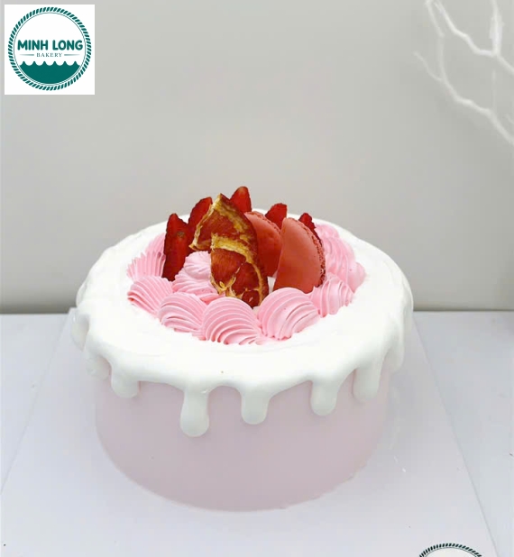 Bánh Kem trái cây tone hồng làm theo yêu cầu 
