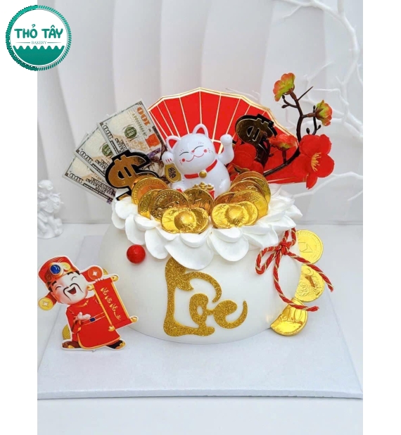 Bánh Kem Khai Trương Gắn Tờ Tiền – Mẫu Hot Cho Doanh Nghiệp